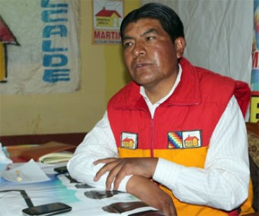 Martin Ticona Maquera, candidato a la alcaldía de Puno