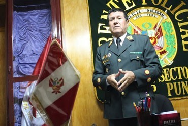 General PNP Wilman Carrasco, jefe del Frente Policial Puno. Foto: Los Andes