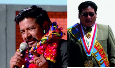Alcalde de Ilave, Santos Apaza Cárdenas; y de Yunguyo, Fabio Condori Pilco