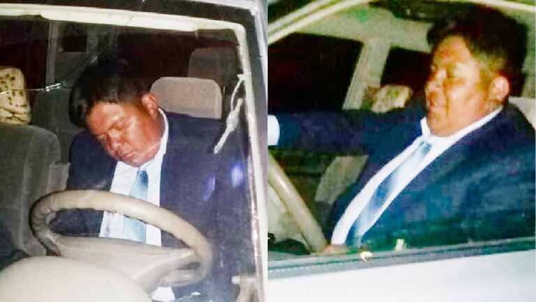 Alcalde fue hallado durmiendo en auto mal estacionado