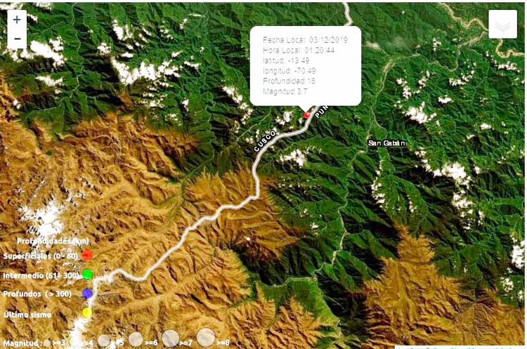 Sismo de 3.7 en San Gabán