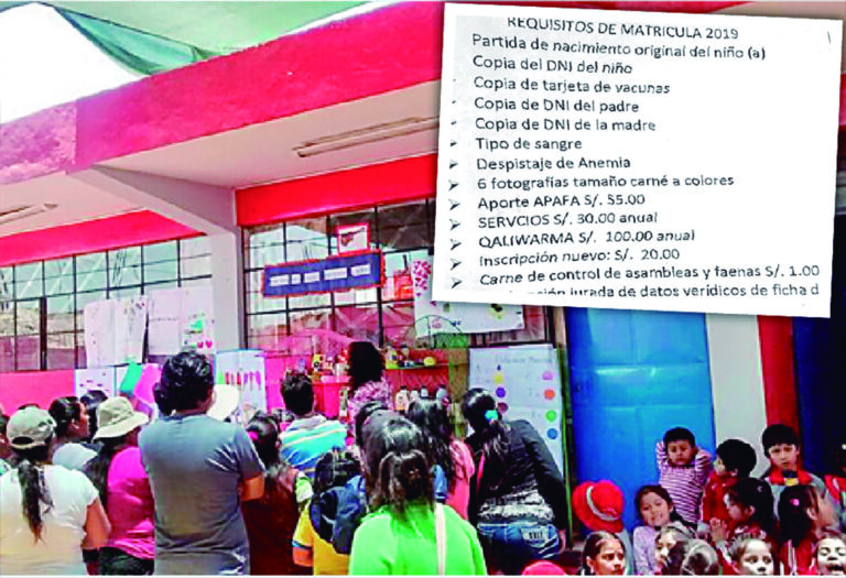 Cobro indebido en I.E. 4 de Octubre