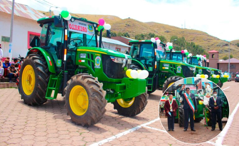 Municipalidad de Orurillo entrega 04 modernos tractores agrícolas para atender a los agricultores del distrito