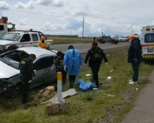 Despiste en la vía Juliaca – Puno dejó a un varón sin vida y a pasajero herido