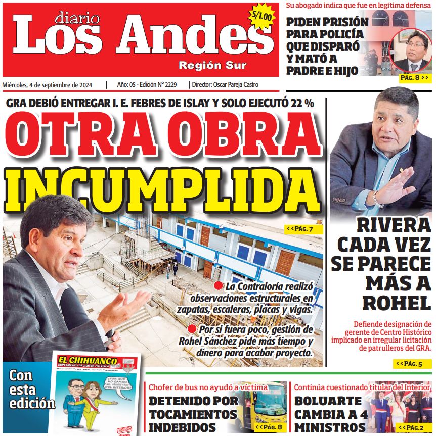 Arequipa: Diario Los Andes 04/09/2024 - Diario los Andes