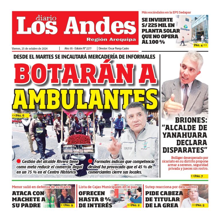 AREQUIPA: Diario los Andes 25/10/2024
