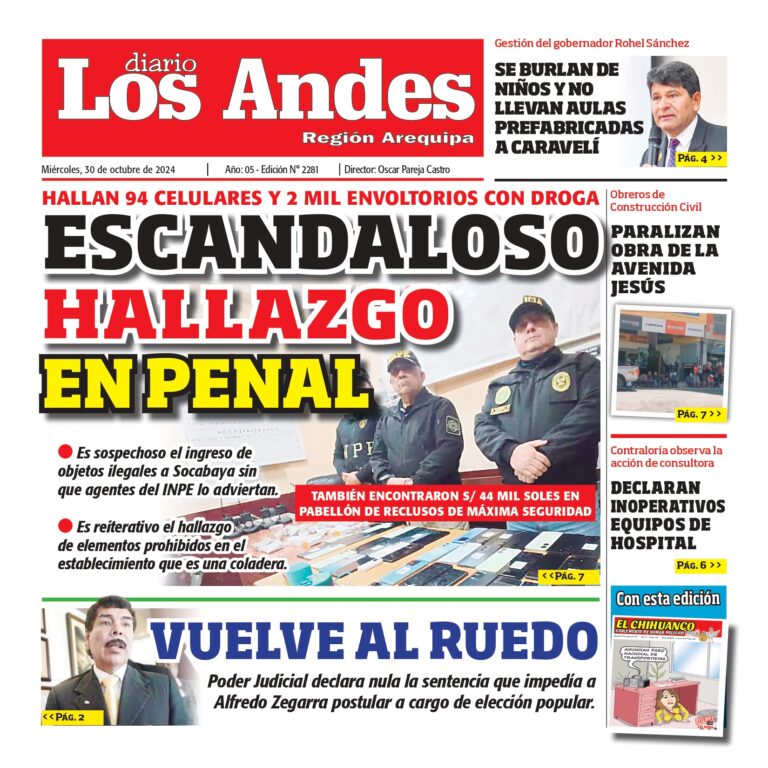 AREQUIPA: Diario los Andes 30/10/2024