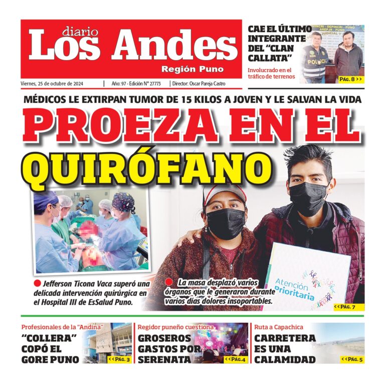 PUNO: Diario los Andes 25/10/2024