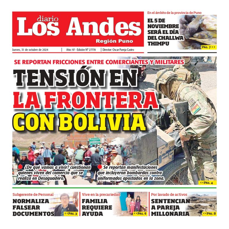PUNO: Diario los Andes 31/10/2024