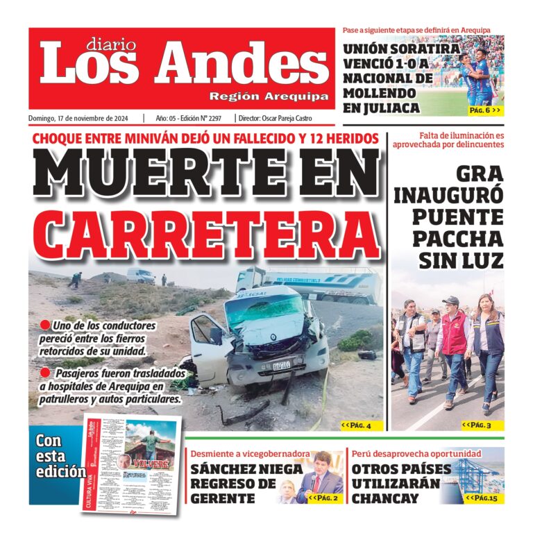 AREQUIPA: Diario los Andes 17/11/2024