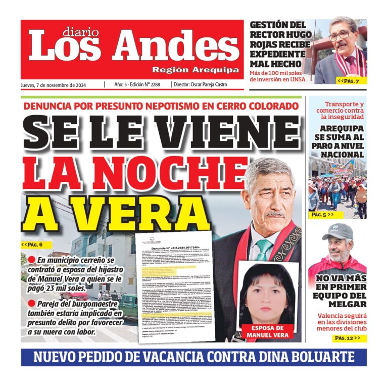AREQUIPA: Diario los Andes 07/11/2024
