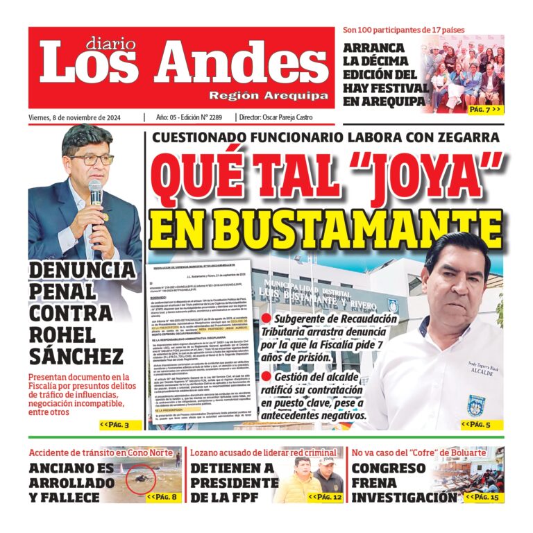 AREQUIPA: Diario los Andes 08/11/2024
