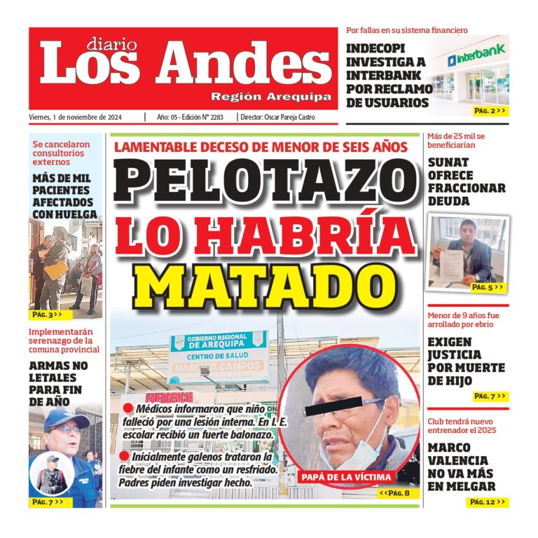 AREQUIPA: Diario los Andes 01/11/2024