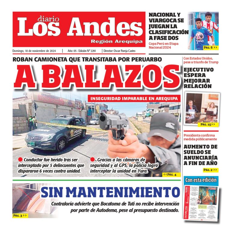 AREQUIPA: Diario los Andes 10/11/2024