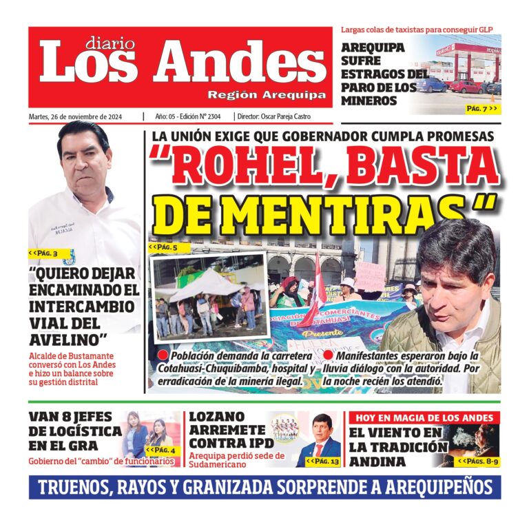 AREQUIPA: Diario los Andes 26/11/2024