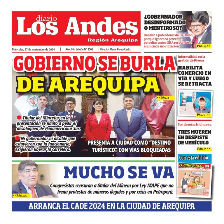 AREQUIPA: Diario los Andes 27/11/2024