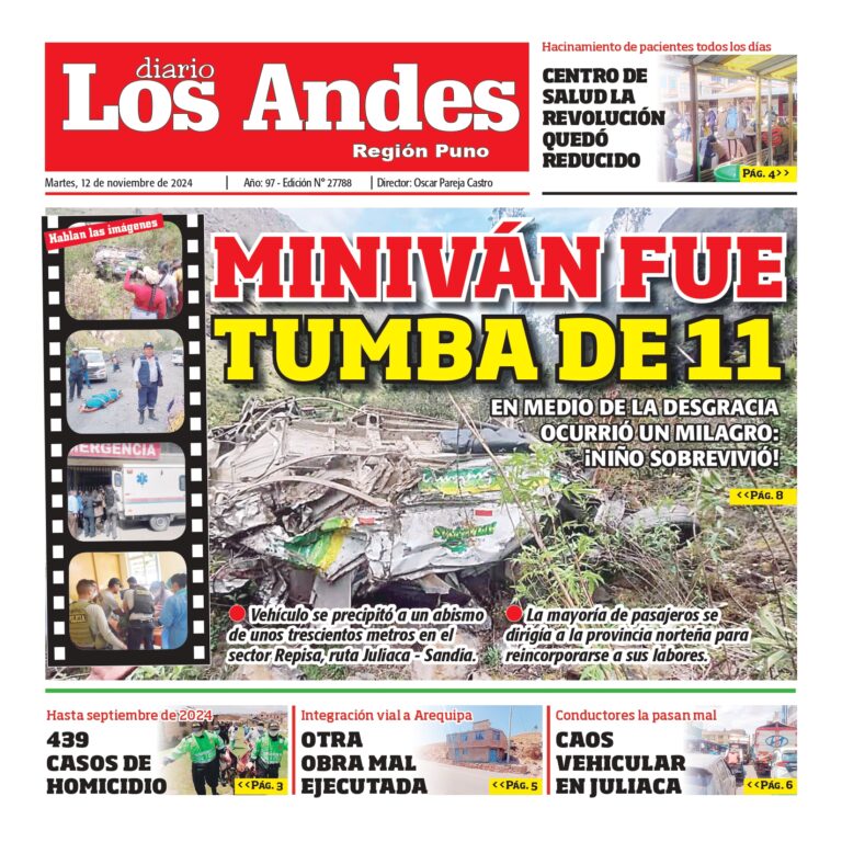 PUNO: Diario los Andes 12/11/2024