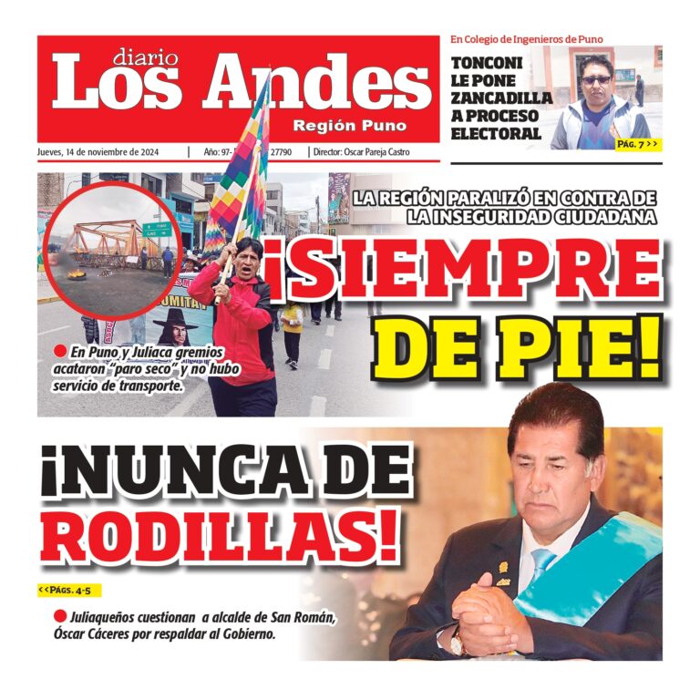 PUNO: Diario los Andes 14/11/2024