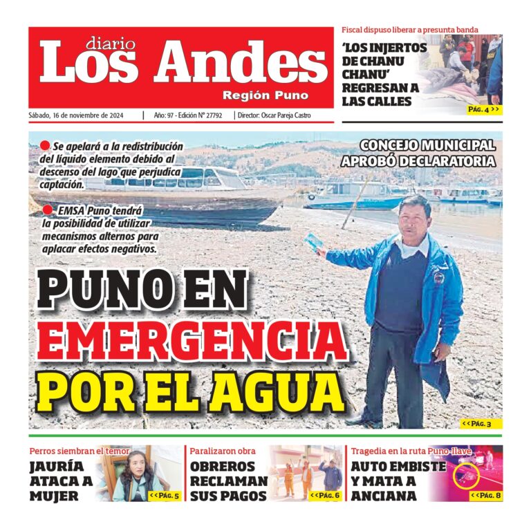PUNO: Diario los Andes 16/11/2024
