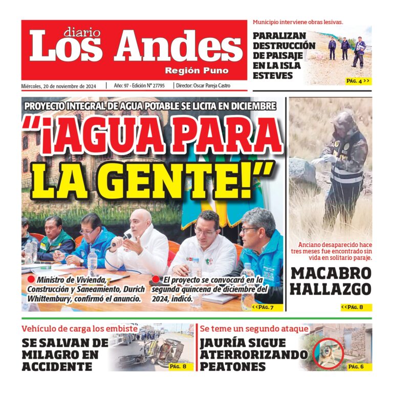 PUNO: Diario los Andes 20/11/2024