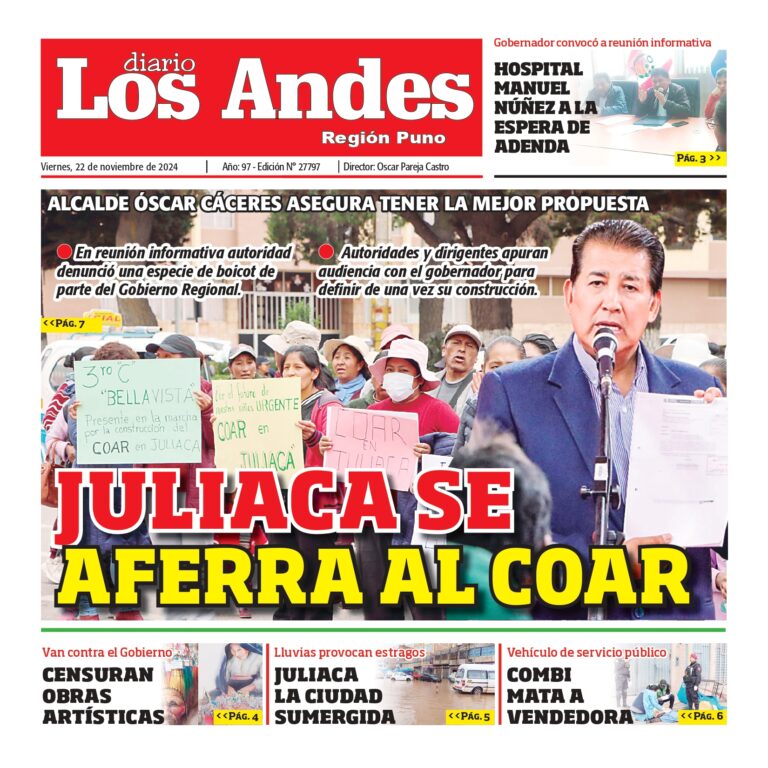 PUNO: Diario los Andes 22/11/2024
