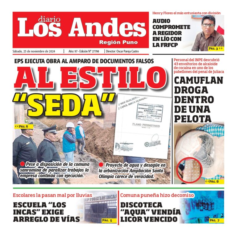 PUNO: Diario los Andes 23/11/2024