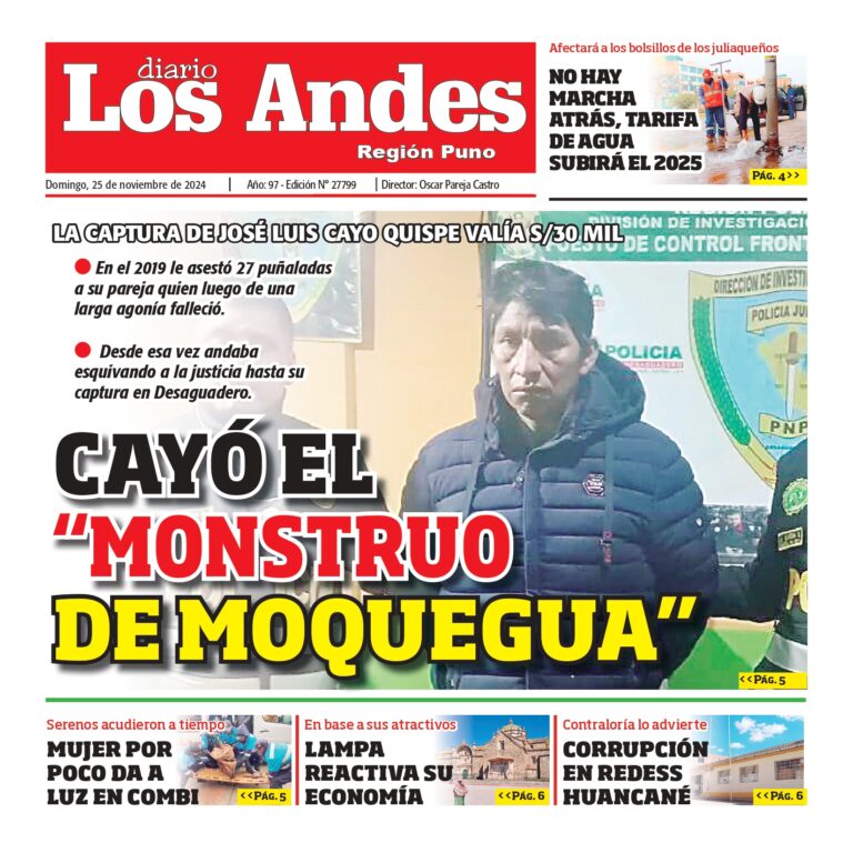 PUNO: Diario los Andes 24/11/2024