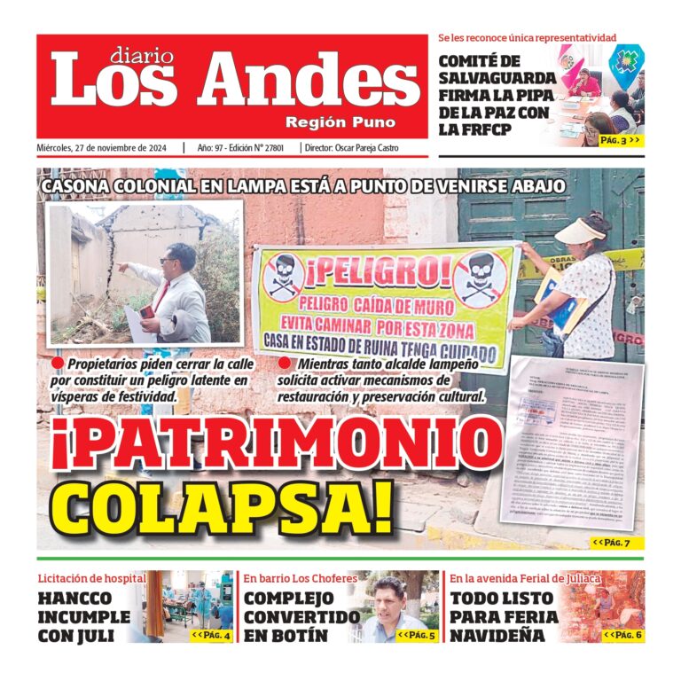 PUNO: Diario los Andes 27/11/2024