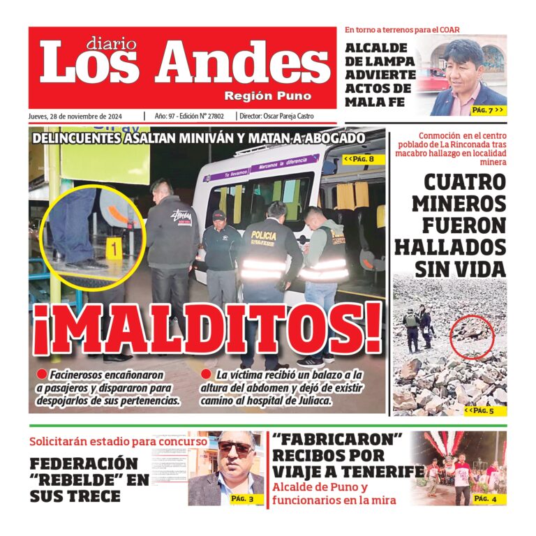 PUNO: Diario los Andes 28/11/2024