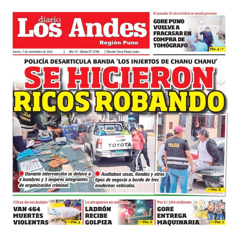 PUNO: Diario los Andes 07/11/2024