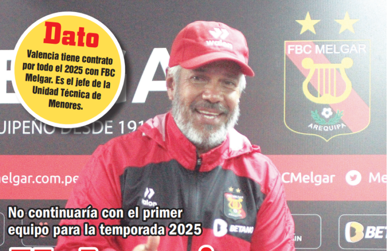 Marco Valencia con los menores del FBC Melgar