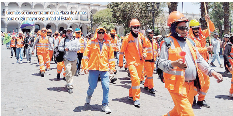 Arequipa: culminan protestas contra inseguridad pacíficamente