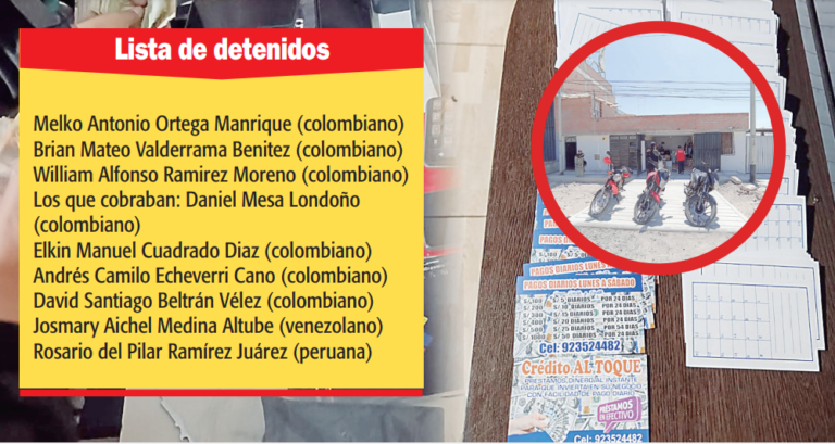 Arequipa: PNP captura a banda de extorsionadores