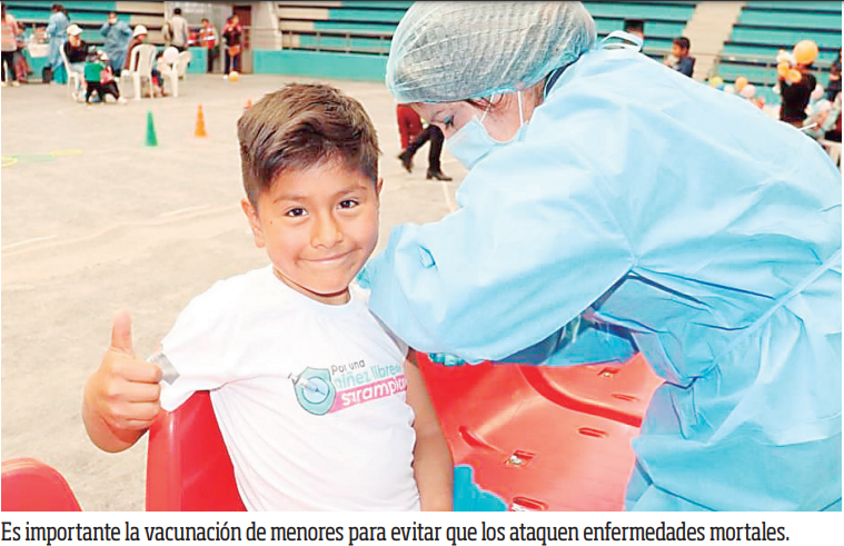Vacunación infantil en Puno tiene el 78 % de avance