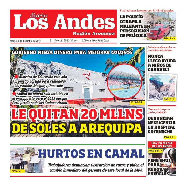 AREQUIPA: Diario los Andes 03/12/2024