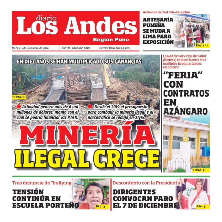 PUNO: Diario los Andes 03/12/2024