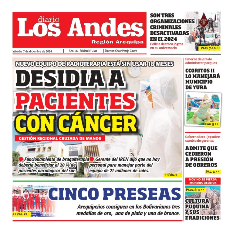 AREQUIPA: Diario los Andes 07/12/2024