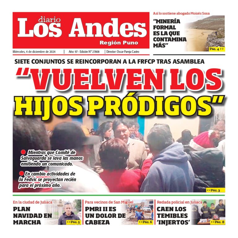 PUNO: Diario los Andes 04/12/2024