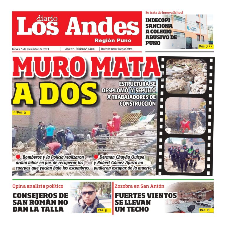PUNO: Diario los Andes 05/12/2024