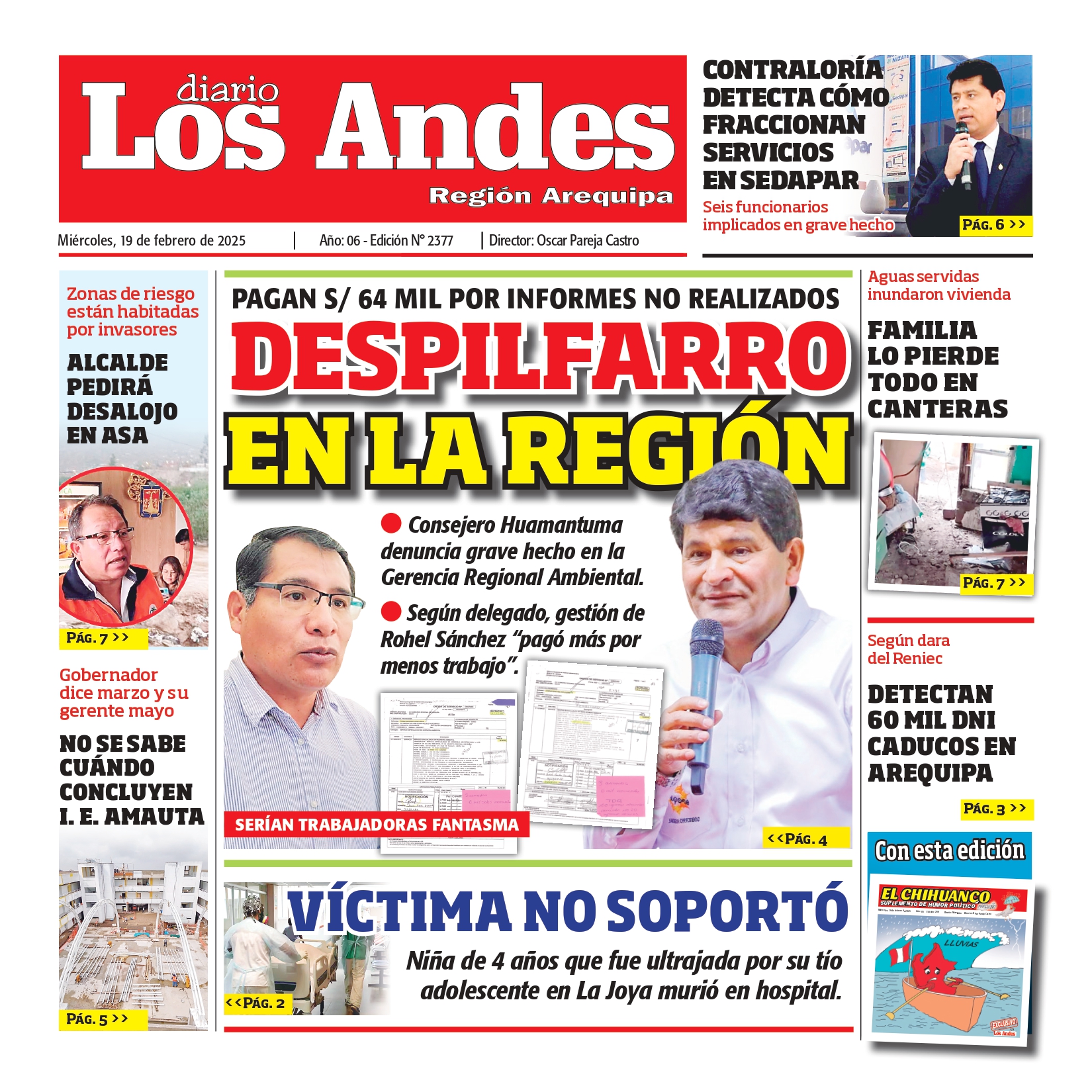 AREQUIPA : Diario los Andes 19/02/2025 - Diario los Andes