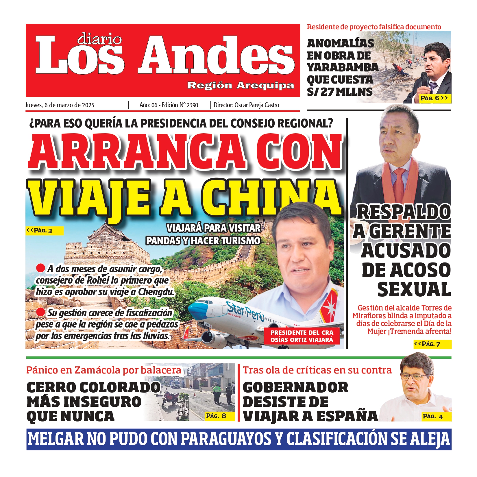AREQUIPA : Diario los Andes 06/03/2025 - Diario los Andes