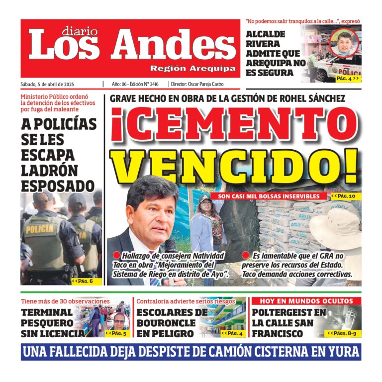 AREQUIPA: Diario los Andes 05/04/2025