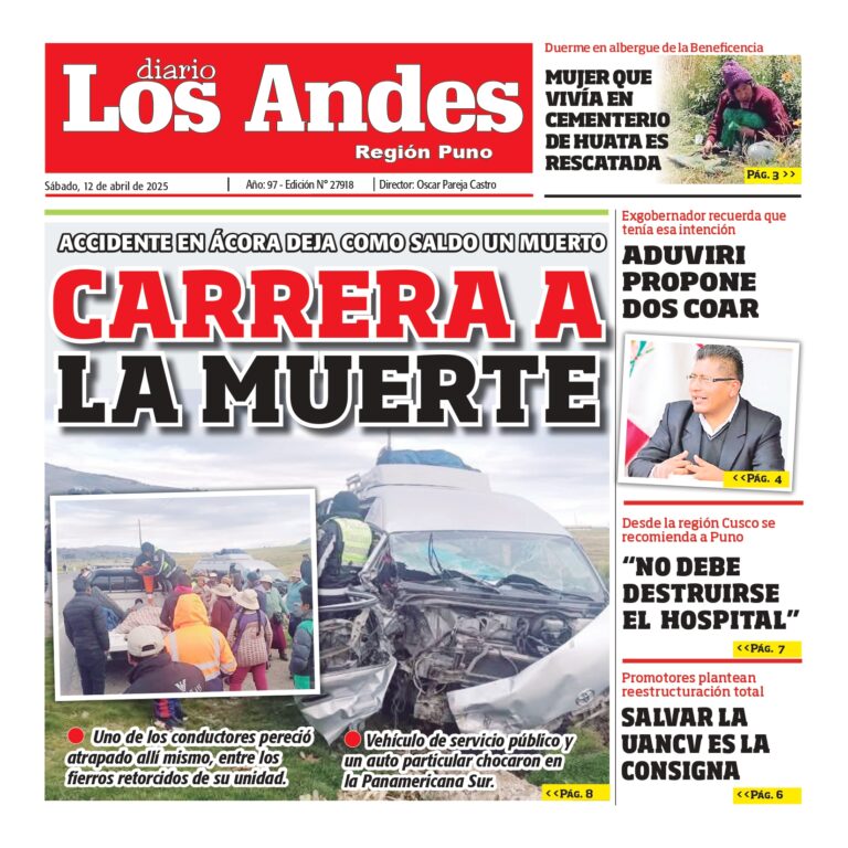 PUNO: Diario los Andes 12/04/2025