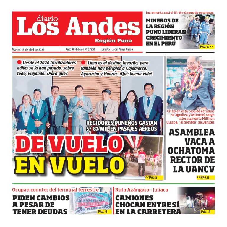 PUNO: Diario los Andes 15/04/2025