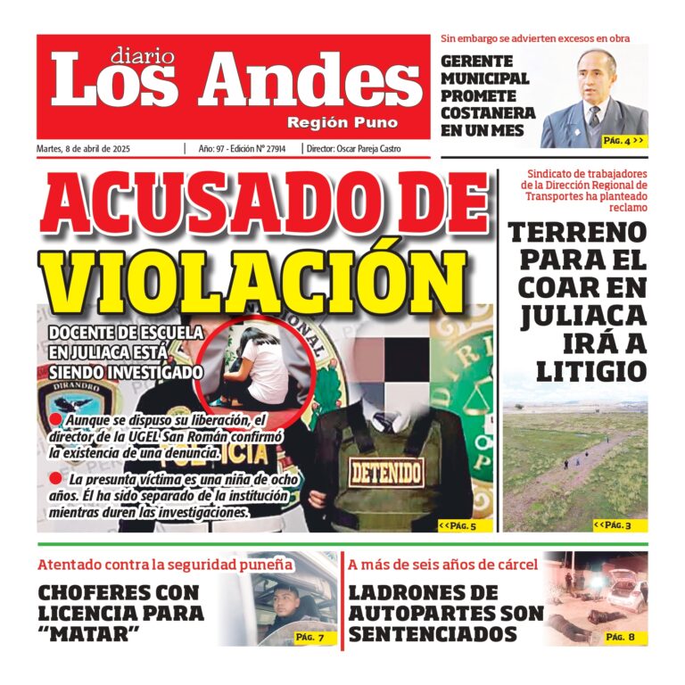 PUNO: Diario los Andes 08/04/2025