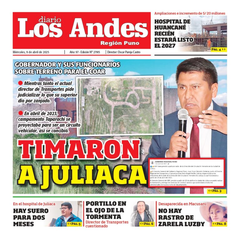 PUNO: Diario los Andes 09/04/2025