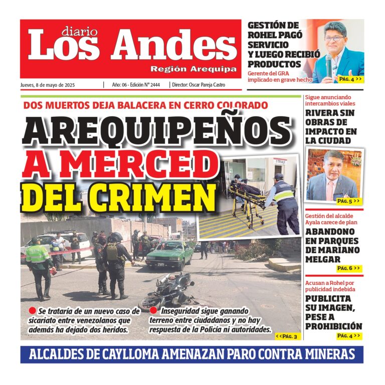 AREQUIPA: Diario los Andes 08/05/2025