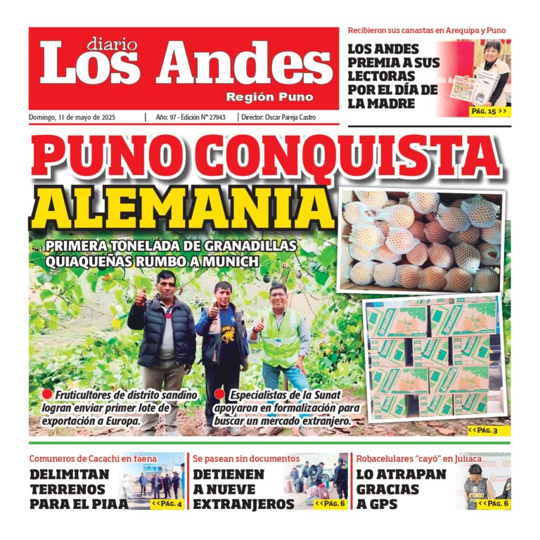 PUNO: Diario los Andes 11/05/2025