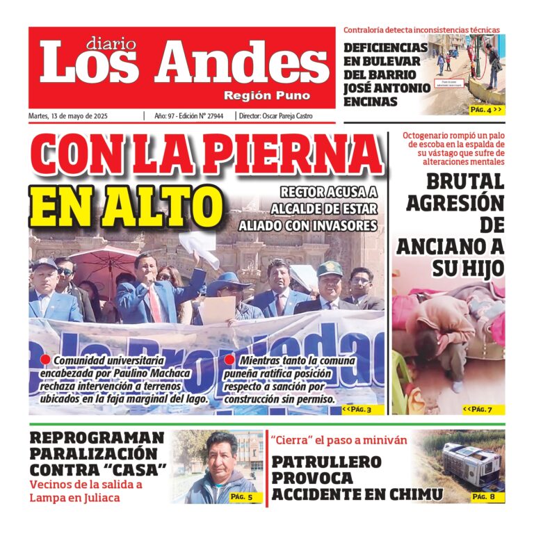 PUNO: Diario los Andes 13/05/2025