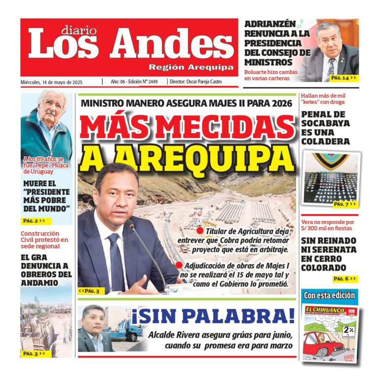 AREQUIPA: Diario los Andes 14/05/2025